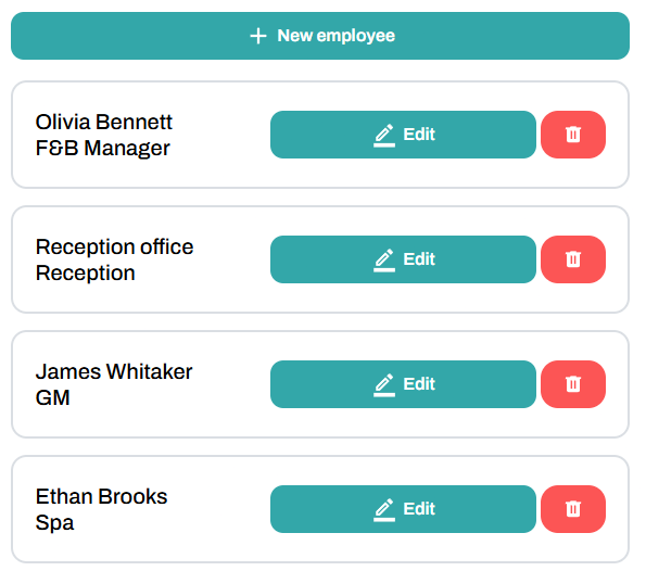 Sector-based staff accounts screen for decentralized request routing