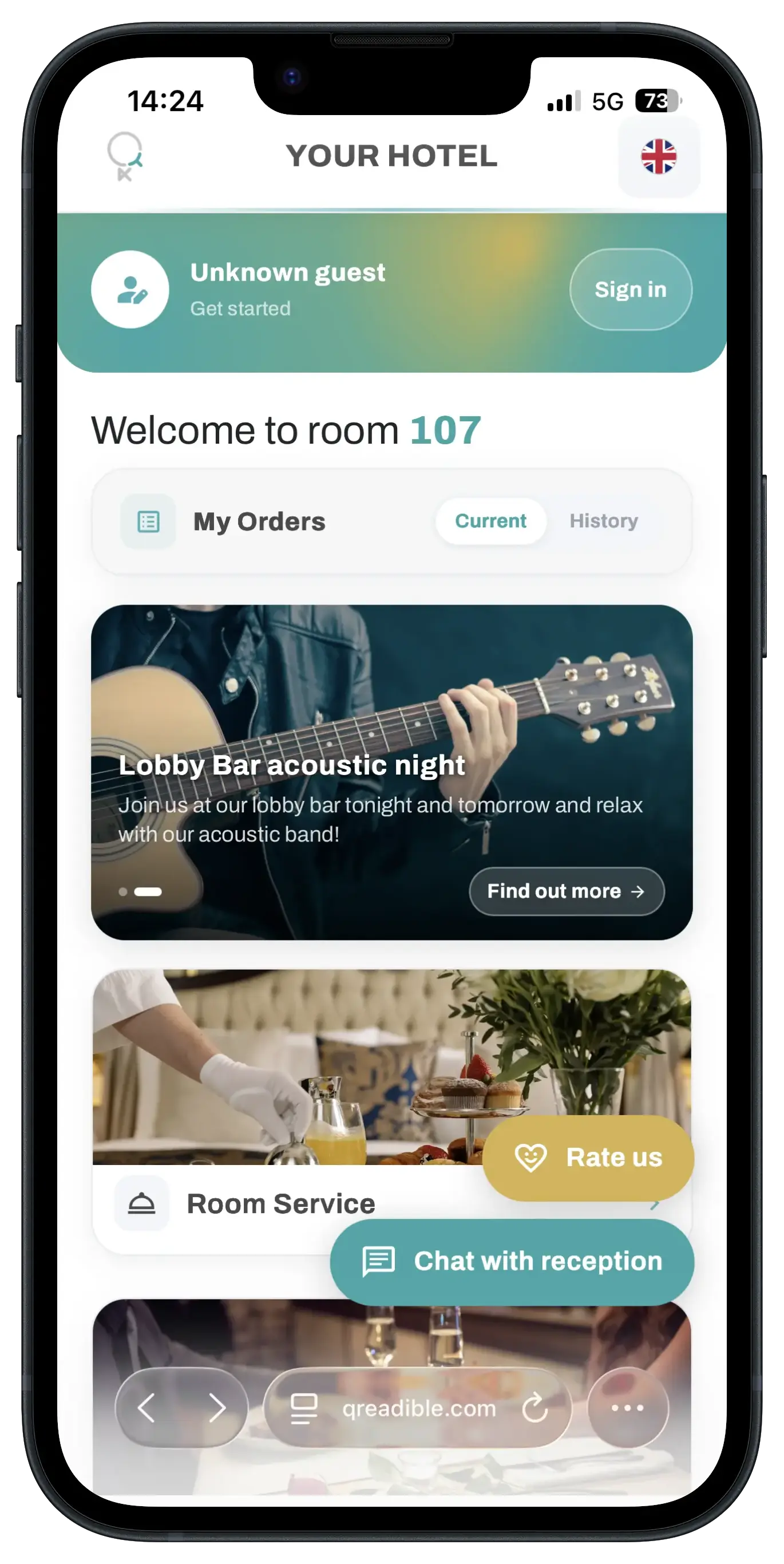 Qreadible guest interface