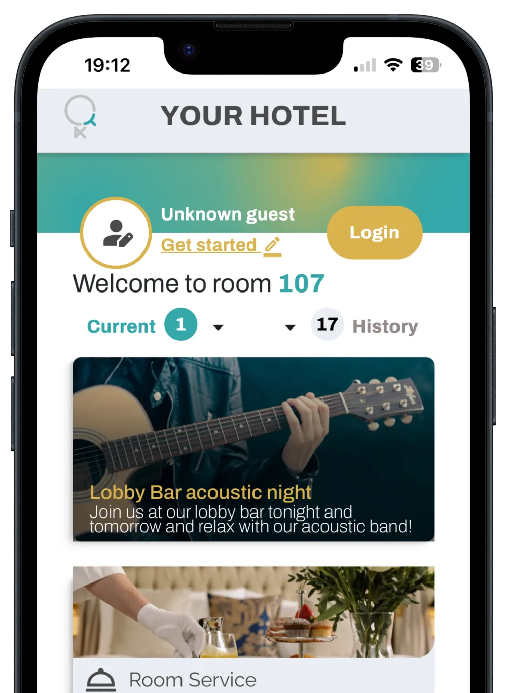 Qreadible guest app shown on a smartphone